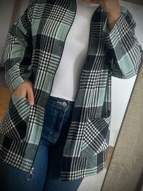White Ribbed Tee & Plaid Flannels Bundle
